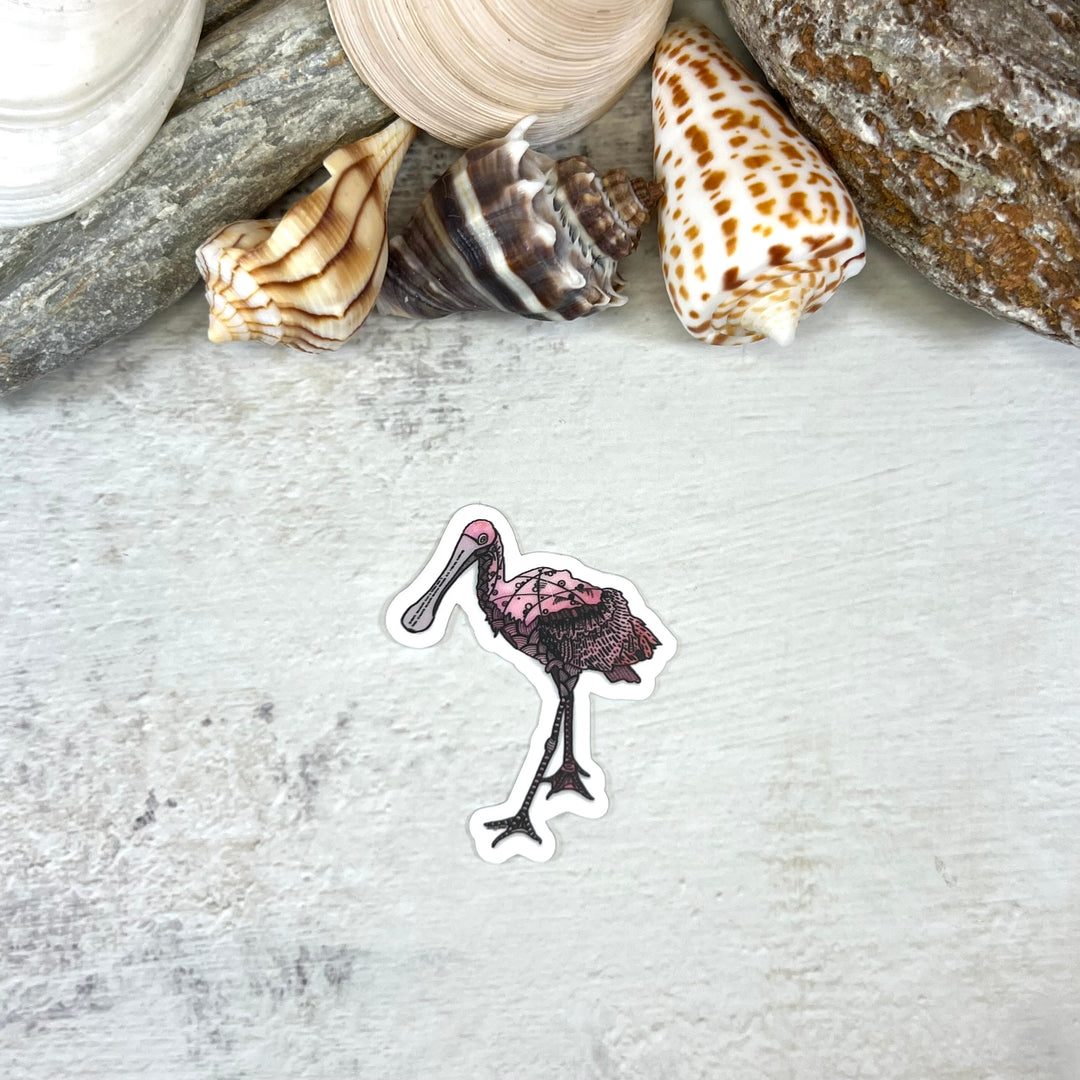 Sticker - Spoonbill - Pink - Clear background - 2 x 2"