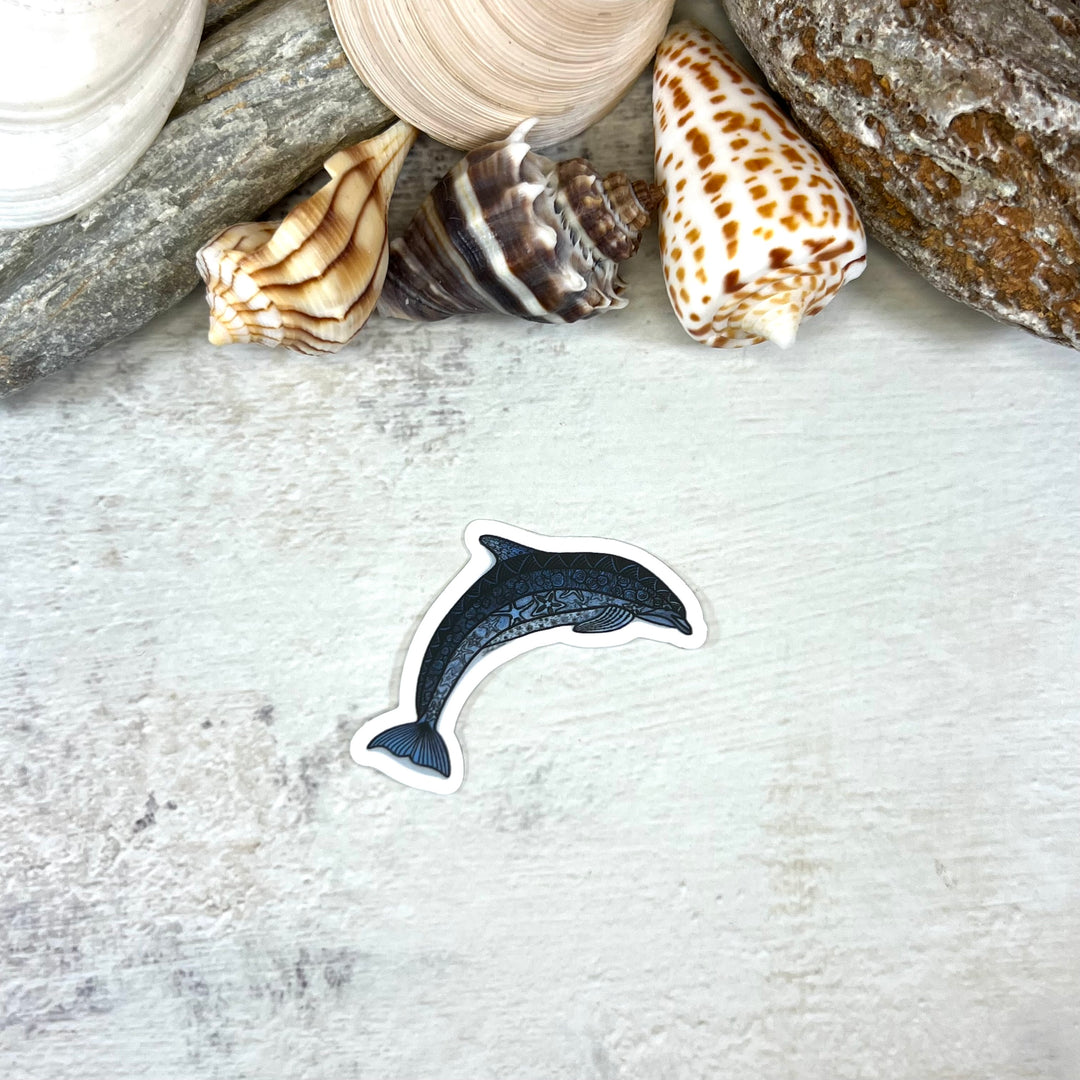 Sticker - Dophin - Blue - Clear background - 2" x 2"