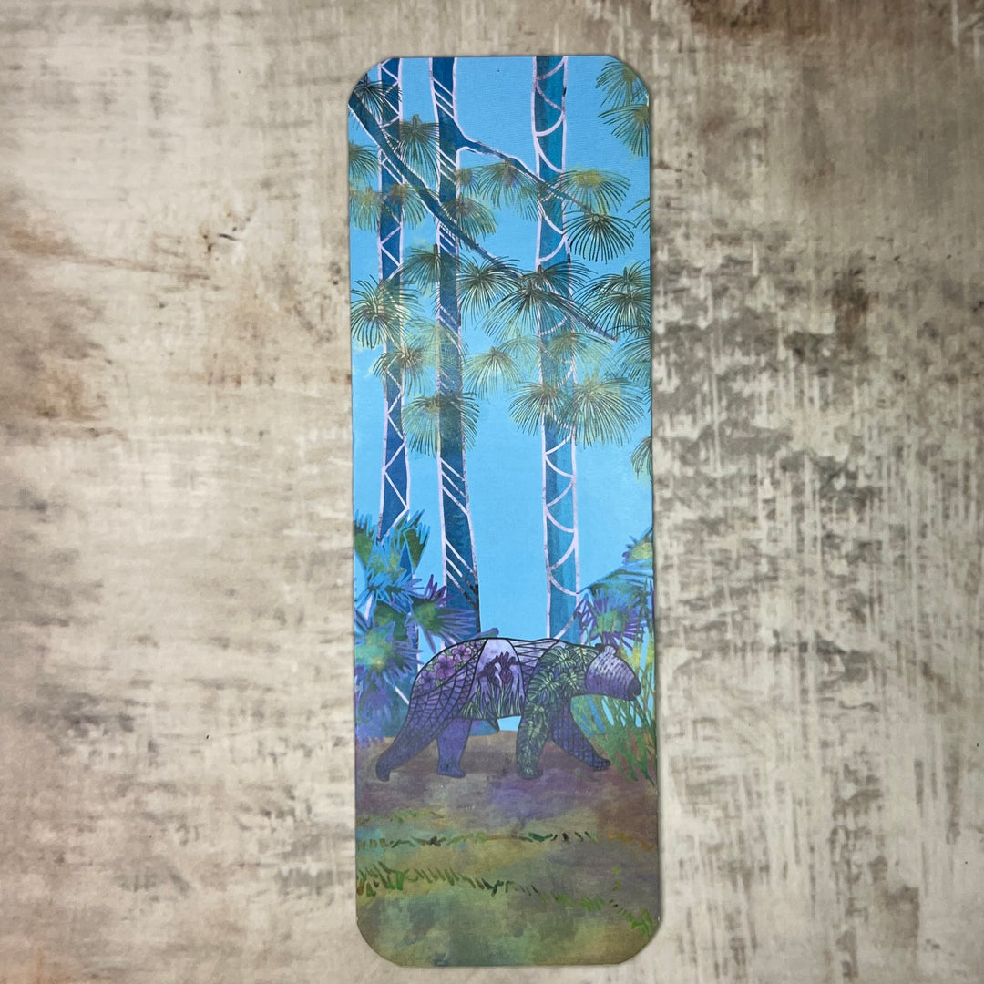 Bookmark - Bear - Purple, Green - 2x6"
