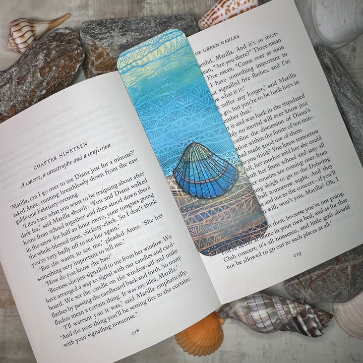 Bookmark - Cockleshell - Teal, Turquoise - 2x6"