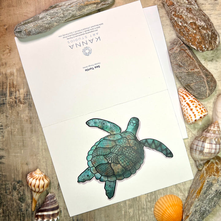 Greeting Card - Sea Turtle - Turquoise - 4.5" x 6.25"