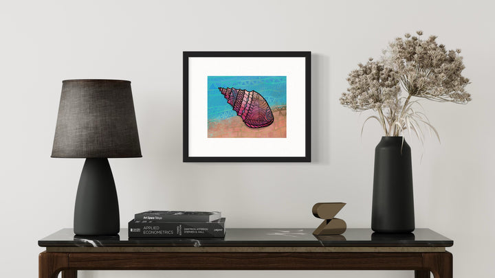 Conch | Art Print 8 x 10 | Colorful Ocean Wall Art | Conch Illustration, Coastal Beach Decor