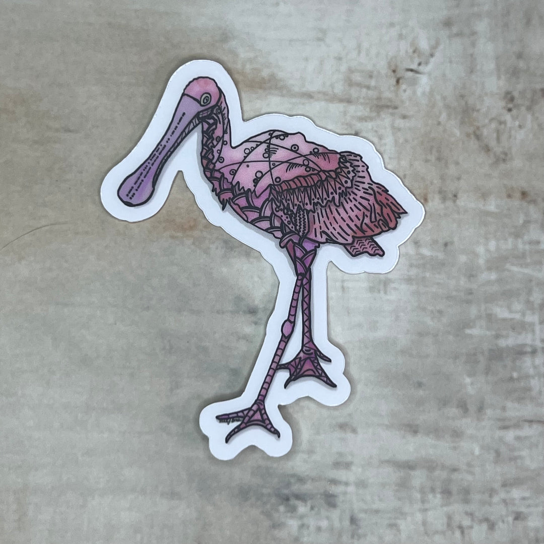 Spoonbill | Stickers 2" or 3" | Cute Ocean Spoonbill Vinyl Sticker | Clear, Blue, Waterproof Spoonbill Decal for Laptop, Water Bottle, Journal, Gift for Ocean Lovers