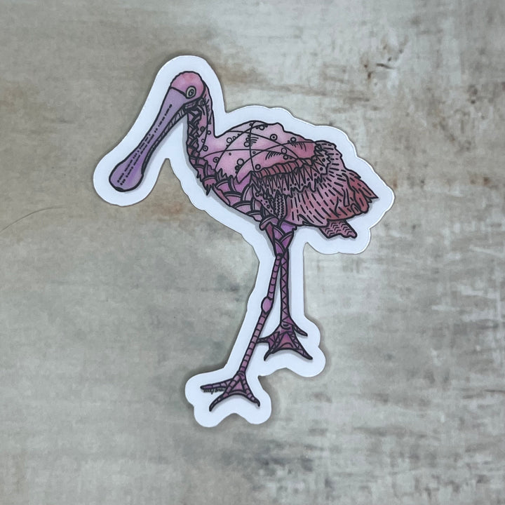 Spoonbill | Stickers 2" or 3" | Cute Ocean Spoonbill Vinyl Sticker | Clear, Blue, Waterproof Spoonbill Decal for Laptop, Water Bottle, Journal, Gift for Ocean Lovers