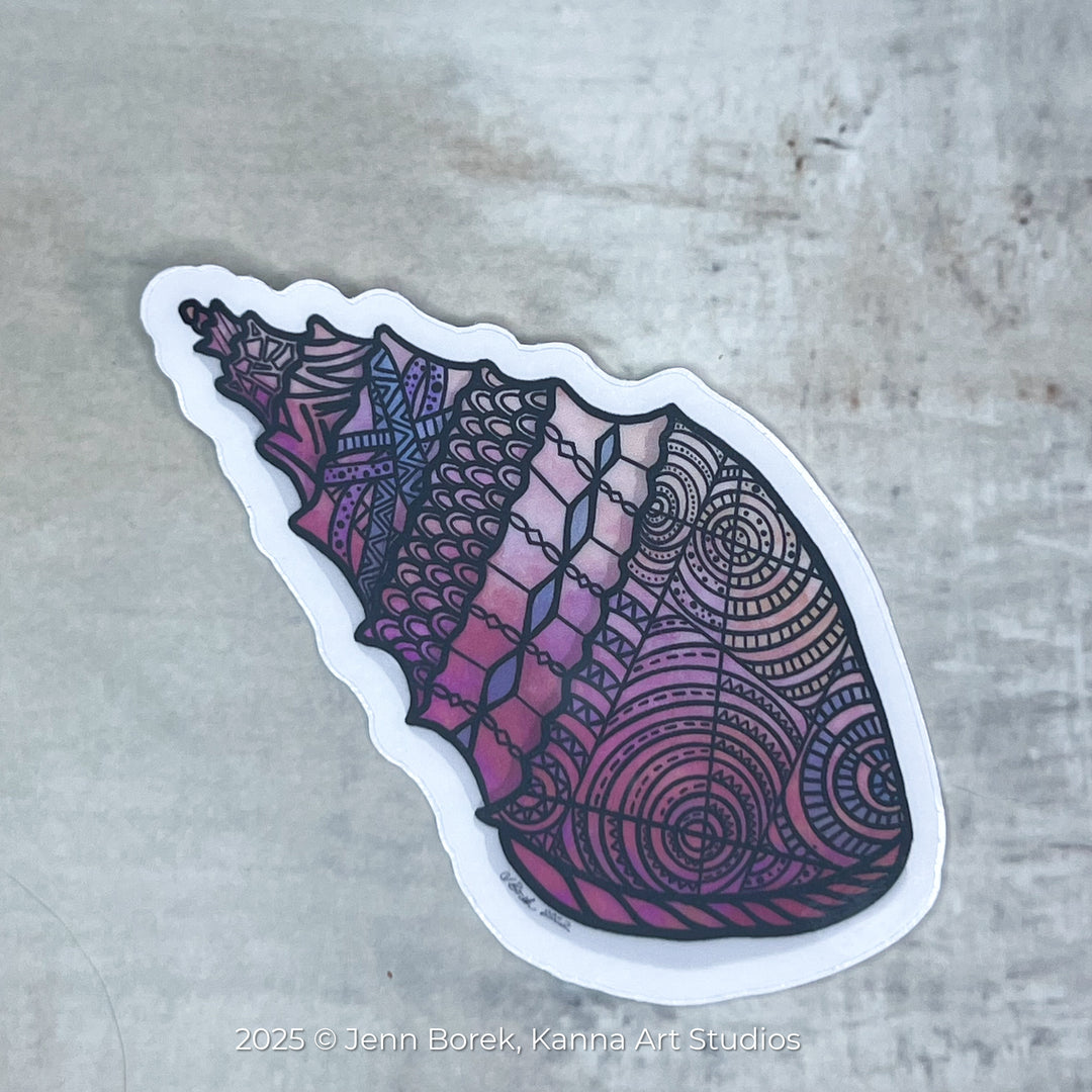 Conch | Stickers 2" or 3" | Conch Vinyl Sticker | Clear, Conch Decal for Laptop, Water Bottle, Journal, Gift for Ocean Lovers
