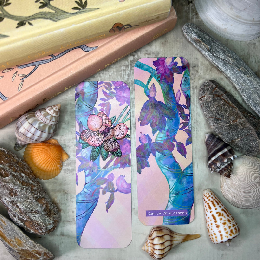 Bookmark - Magnolla 1 - Orange, Pink - 2x6"