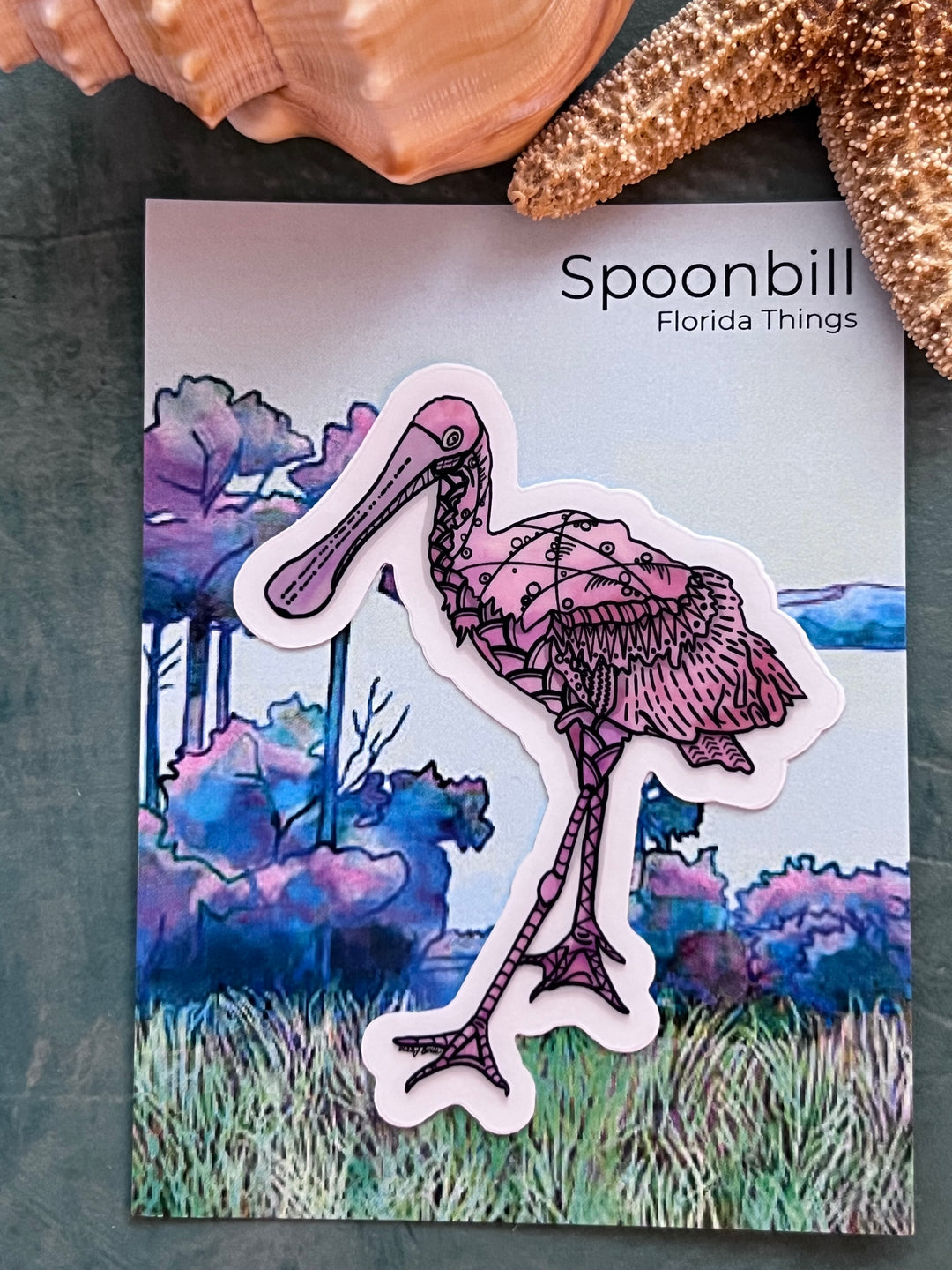 Spoonbill | Stickers 2" or 3" | Cute Ocean Spoonbill Vinyl Sticker | Clear, Blue, Waterproof Spoonbill Decal for Laptop, Water Bottle, Journal, Gift for Ocean Lovers