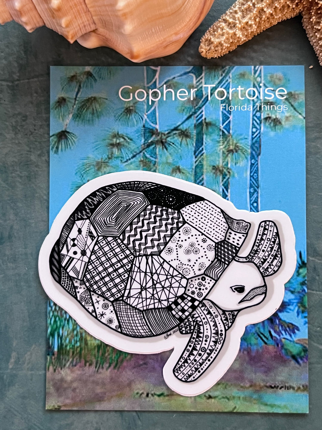 Gopher Tortoise | Stickers 3" | Gopher Tortoise Vinyl Sticker | Black & White, Gopher Tortoise Decal for Laptop, Water Bottle, Journal, Gift for Ocean Lovers