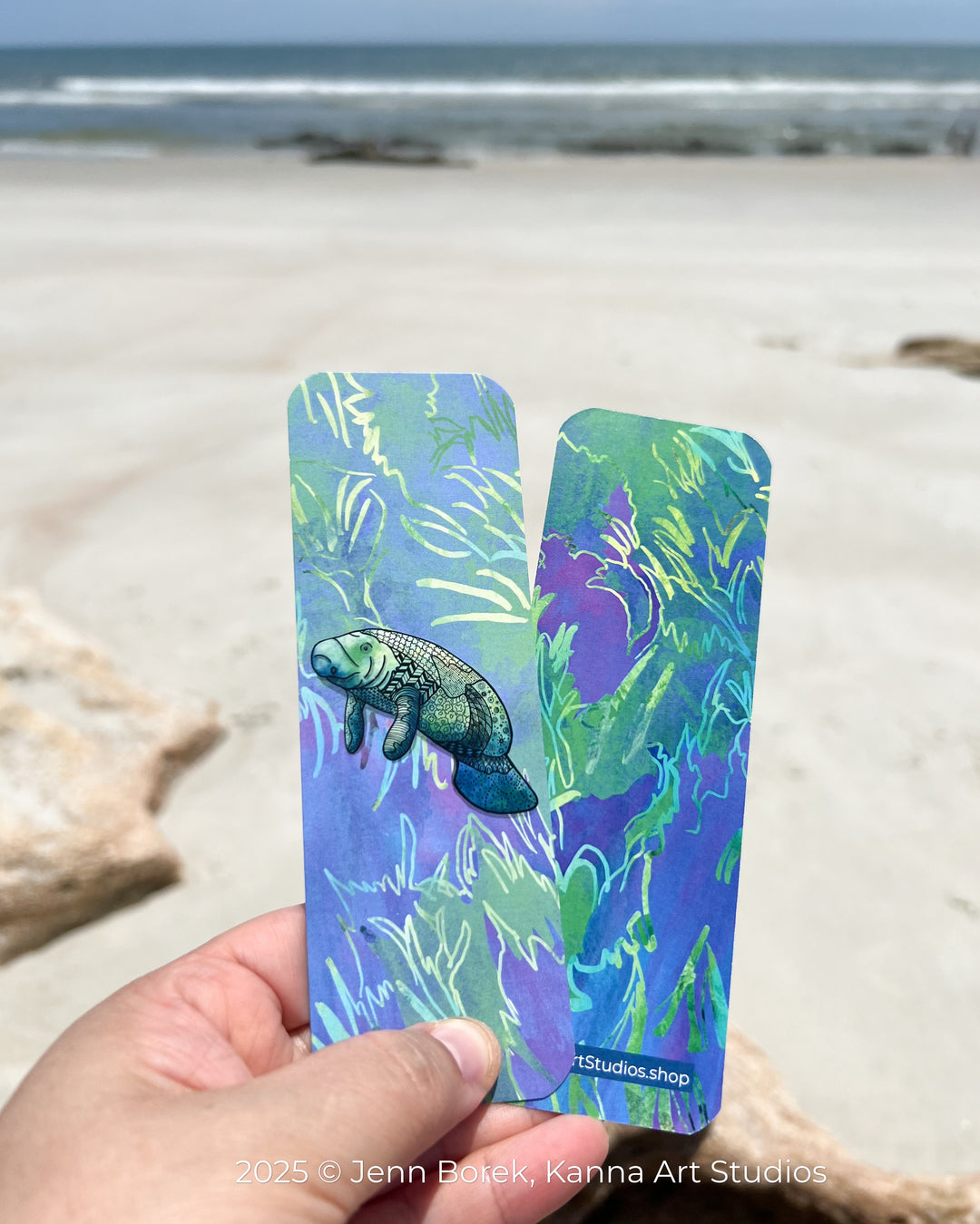 Manatee Bookmark 2x6 | Ocean and River Manatee Bookmark | Cute Manatee Book Mark for Readers, Students, Ocean Lovers Gift