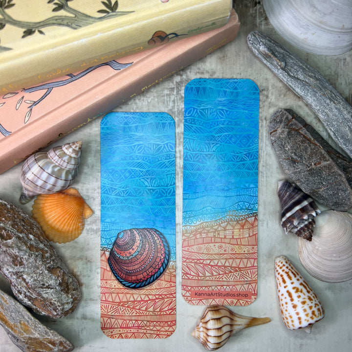 Bookmark - Buttercup Lucine - Orange, Turquoise - 2x6"