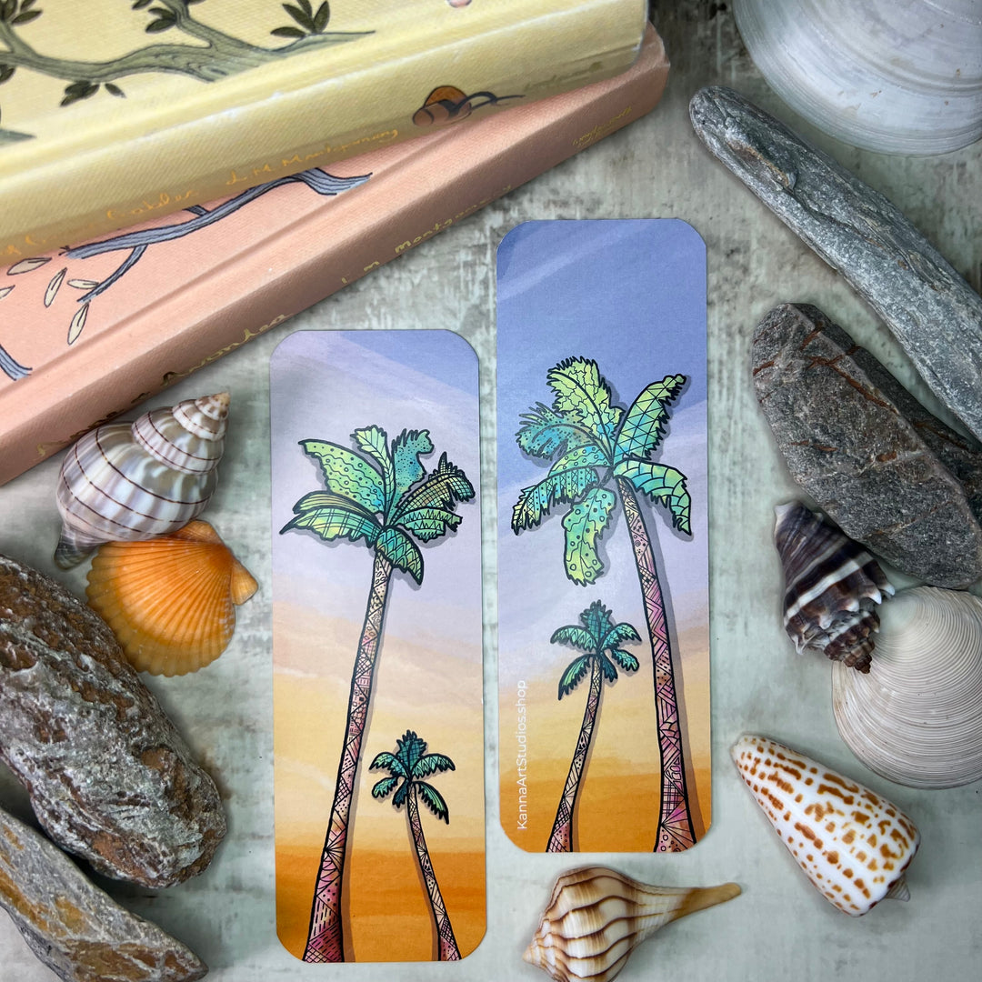 Bookmark - Palm Trees - Green, Brown - 2x6"