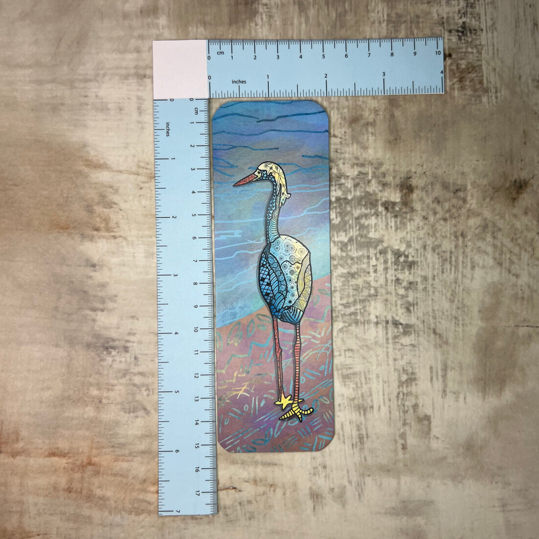 Bookmark - Snowy Egret - Teal - 2x6"