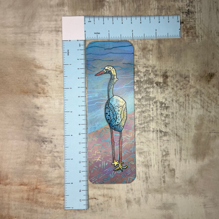 Bookmark - Snowy Egret - Teal - 2x6"