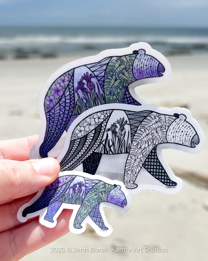 Bear | Stickers 2" or 3" | Bear Vinyl Sticker | Clear, Bear Decal for Laptop, Water Bottle, Journal, Gift for Ocean Lovers