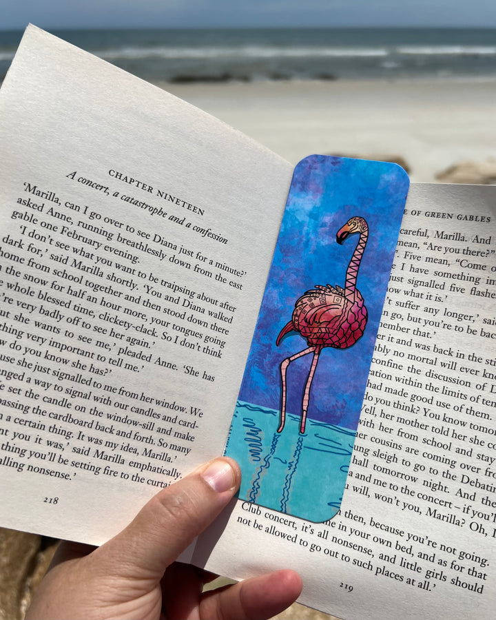 Flamingos Bookmark 2x6 | Ocean Flamingos Bookmark | Cute Flamingos Book Mark for Readers, Students, Ocean Lovers Gift