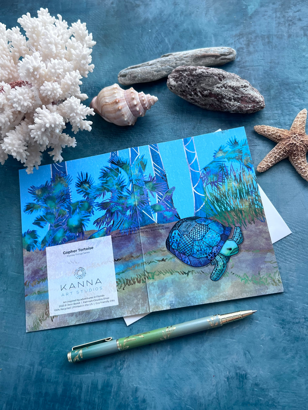 Gopher Tortoise | Blank Note Card 4.5 x 6.25 | Gopher Tortoise Animal Greeting Card | Gopher Tortoise Stationery, Coastal Gift