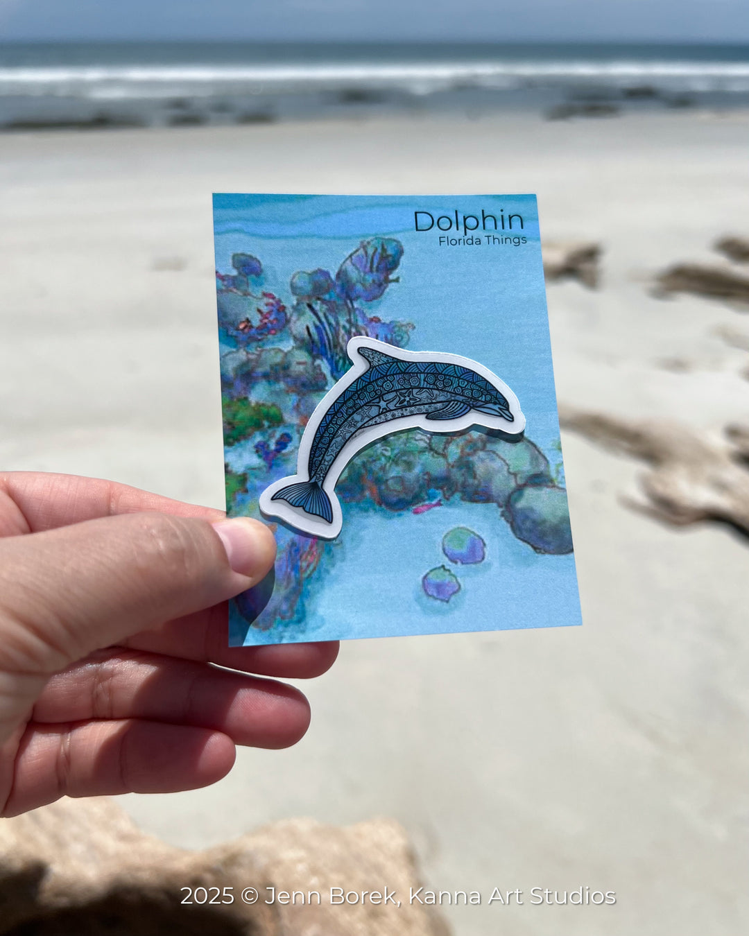 Dolphin Stickers 2" or 3" | Cute Ocean Dolphin Vinyl Sticker | Clear, Blue, Waterproof Dolphin Decal for Laptop, Water Bottle, Journal, Gift for Ocean Lovers