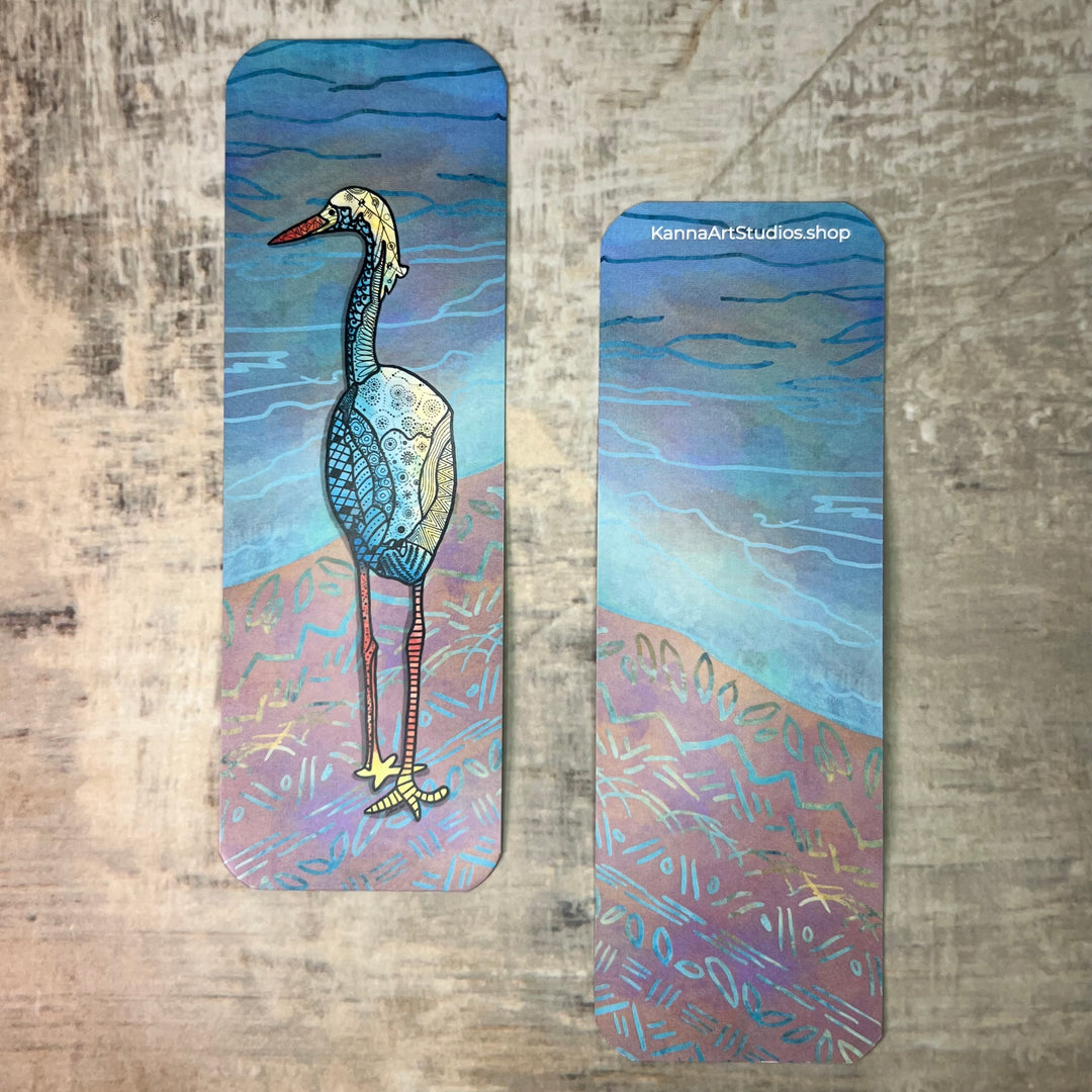 Snowy Egret | Bookmark 2x6 | Shore Bird Snowy Egret Bookmark | Snowy Egret Book Mark for Readers, Students, Ocean Lovers Gift