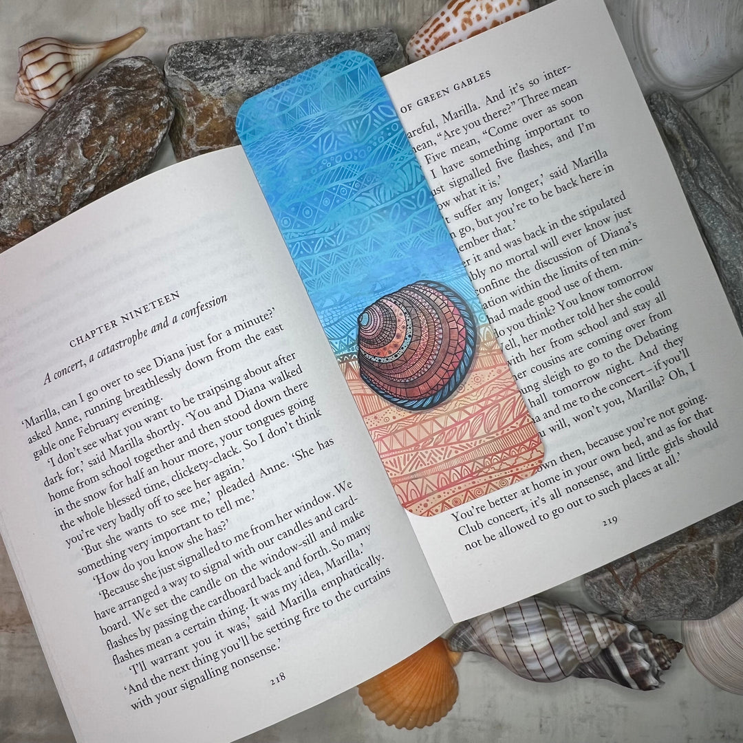 Bookmark - Buttercup Lucine - Orange, Turquoise - 2x6"