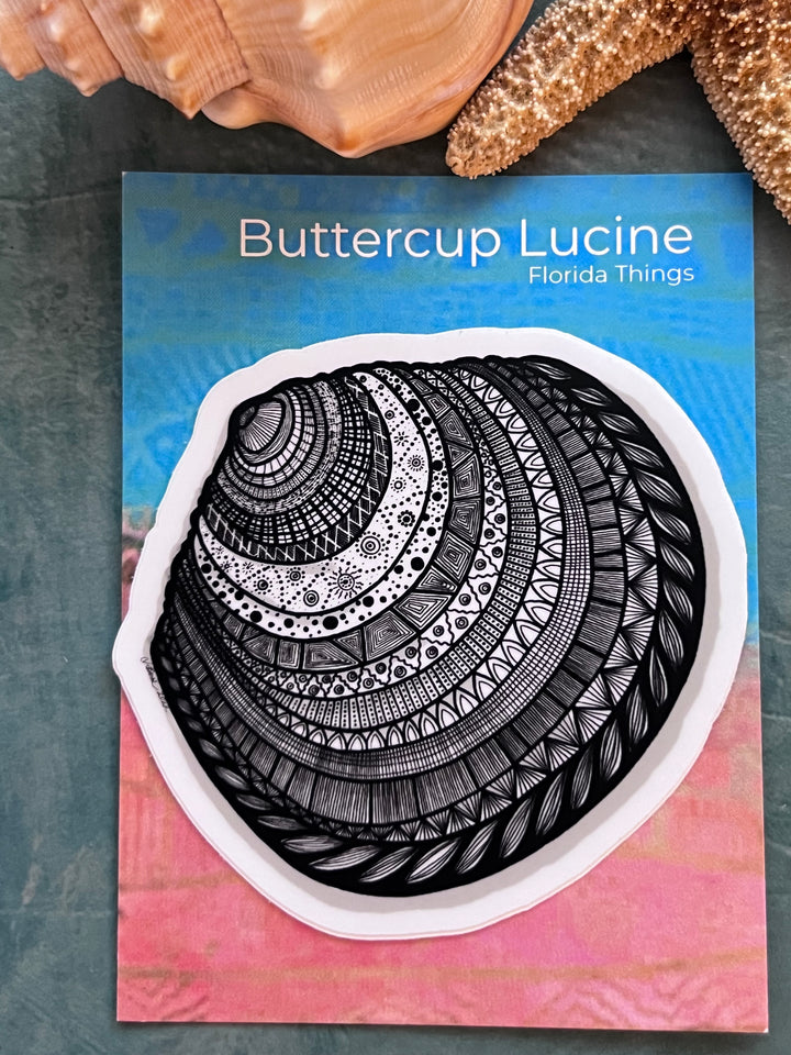 Buttercup Lucine | Stickers 3" | Buttercup Lucine Vinyl Sticker | Black & White, Waterproof Buttercup Lucine Decal for Laptop, Water Bottle, Journal, Gift for Ocean Lovers