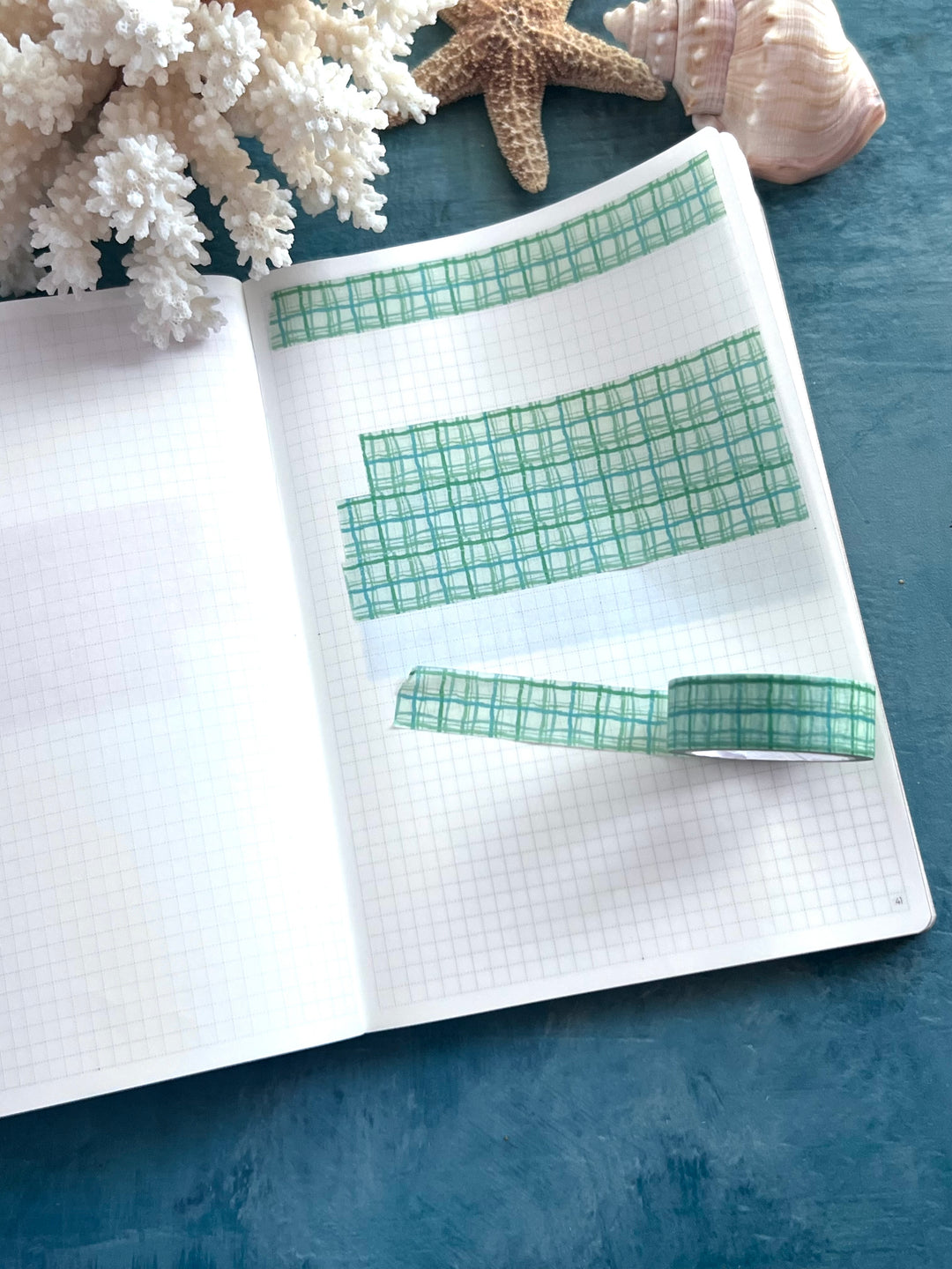 Washi Tape Wavy Plaid | 15mm Hand-Drawn Plaid Washi Tape | Colorful Journal, Planner & Scrapbook Tape | Pink, Orange, Green, Turquoise, Blue, Purple