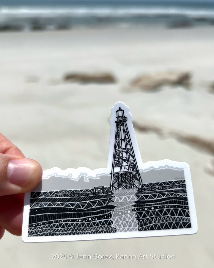Alligator Reef Lighthouse | Stickers 2" or 3" | Cute Alligator Reef Lighthouse Vinyl Sticker | Clear, Alligator Reef Lighthouse Decal for Laptop, Water Bottle, Journal, Gift for Ocean Lovers