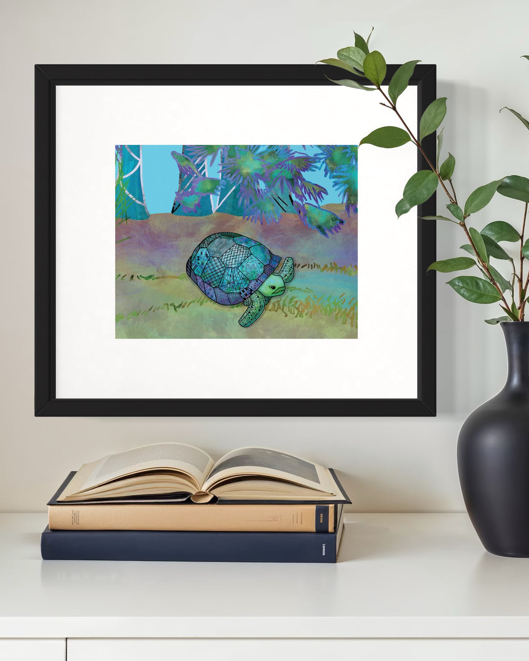 Gopher Tortoise | Art Print 8 x 10 | Gopher Tortoise Wall Art | Gopher Tortoise Illustration, Coastal Beach Decor