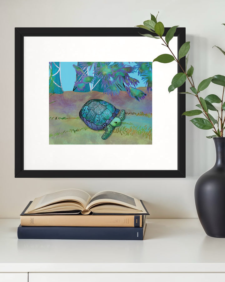 Gopher Tortoise | Art Print 8 x 10 | Gopher Tortoise Wall Art | Gopher Tortoise Illustration, Coastal Beach Decor