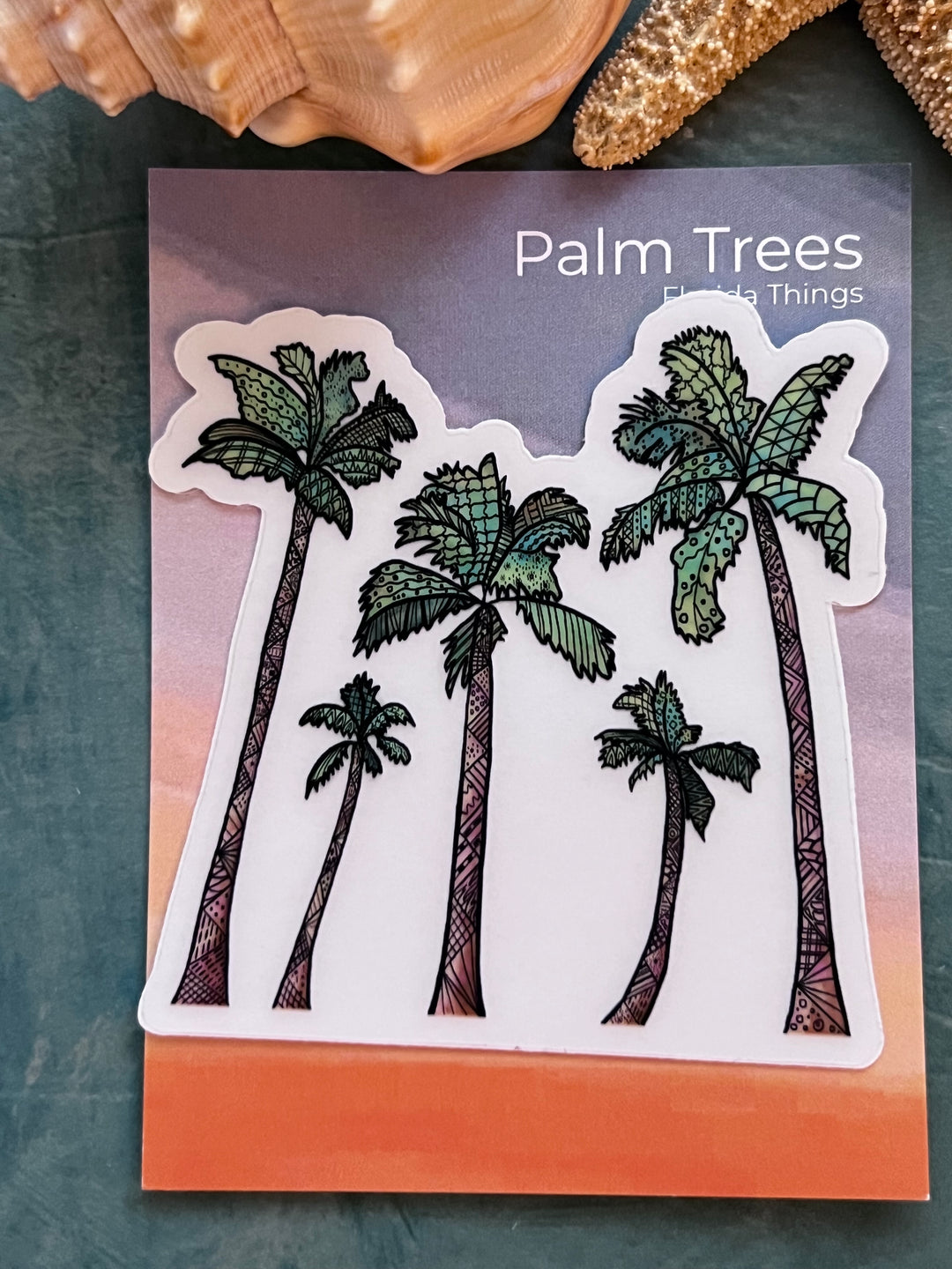 Palm Trees | Stickers 2" or 3" | Cute Palm TreesVinyl Sticker | Clear, Palm Trees Decal for Laptop, Water Bottle, Journal, Gift for Ocean Lovers