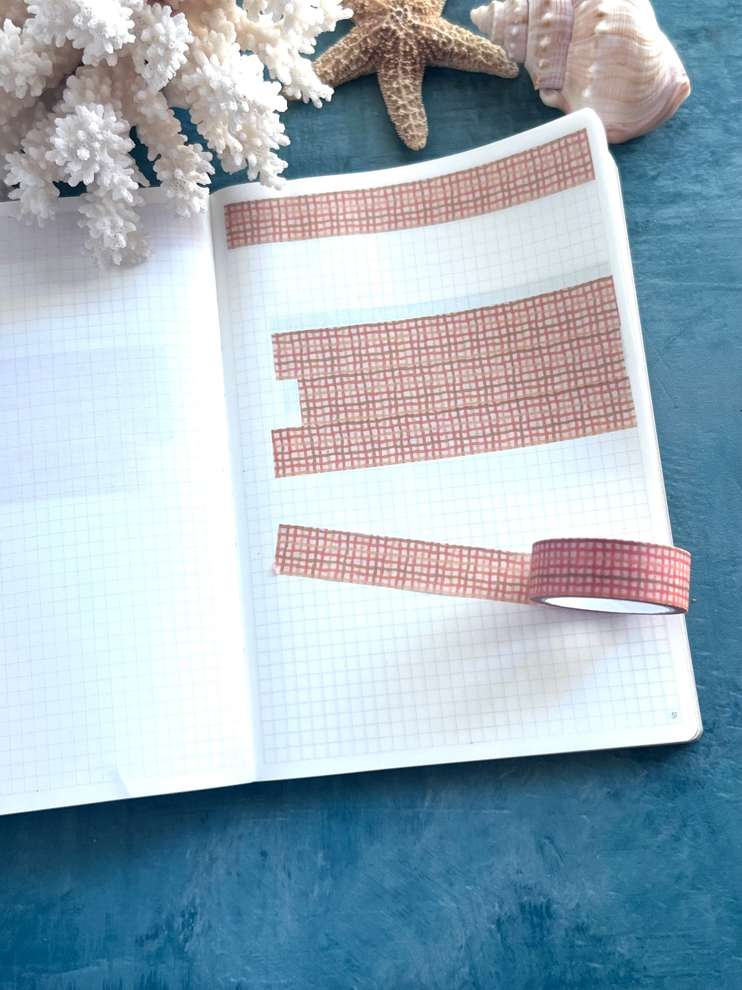 Washi Tape Wavy Gingham | 15mm Hand-Drawn Gingham Washi Tape | Colorful Journal, Planner & Scrapbook Tape | Pink, Orange, Green, Turquoise, Blue, Purple