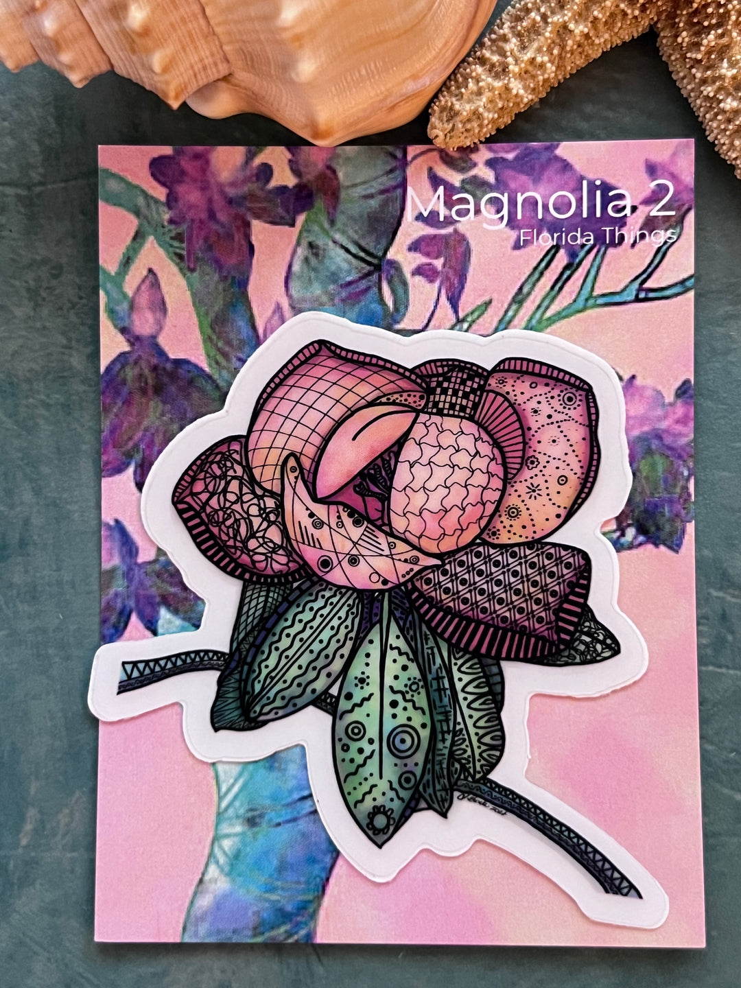 Magnolia 2 | Stickers 2" or 3" | Cute Magnolia 2 Vinyl Sticker | Clear, Magnolia 2 Decal for Laptop, Water Bottle, Journal, Gift for Ocean Lovers