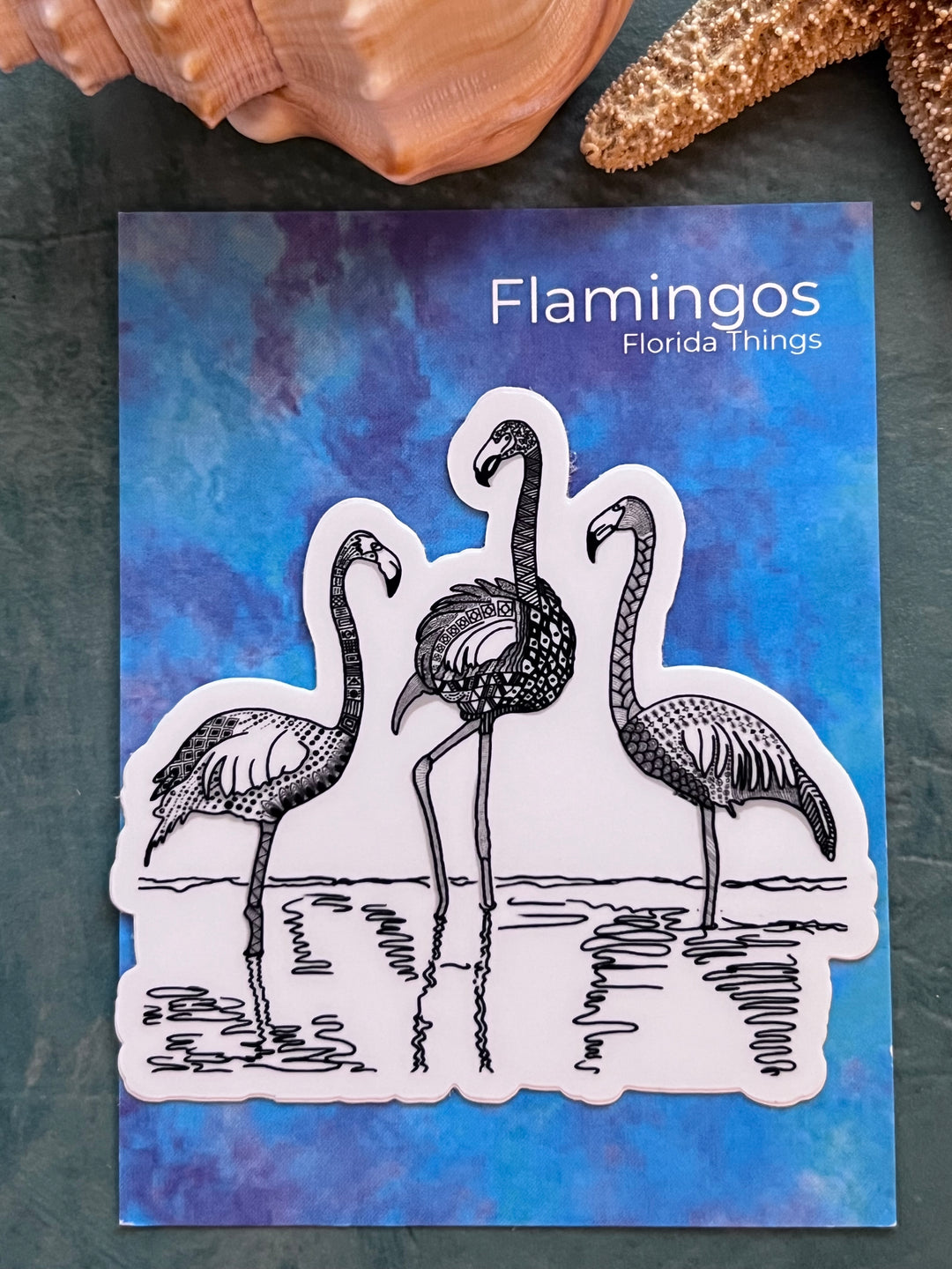 Flamingos Stickers 3" | Cute Flamingos Vinyl Sticker | Black & White, Waterproof Flamingos Decal for Laptop, Water Bottle, Journal, Gift for Ocean Lovers