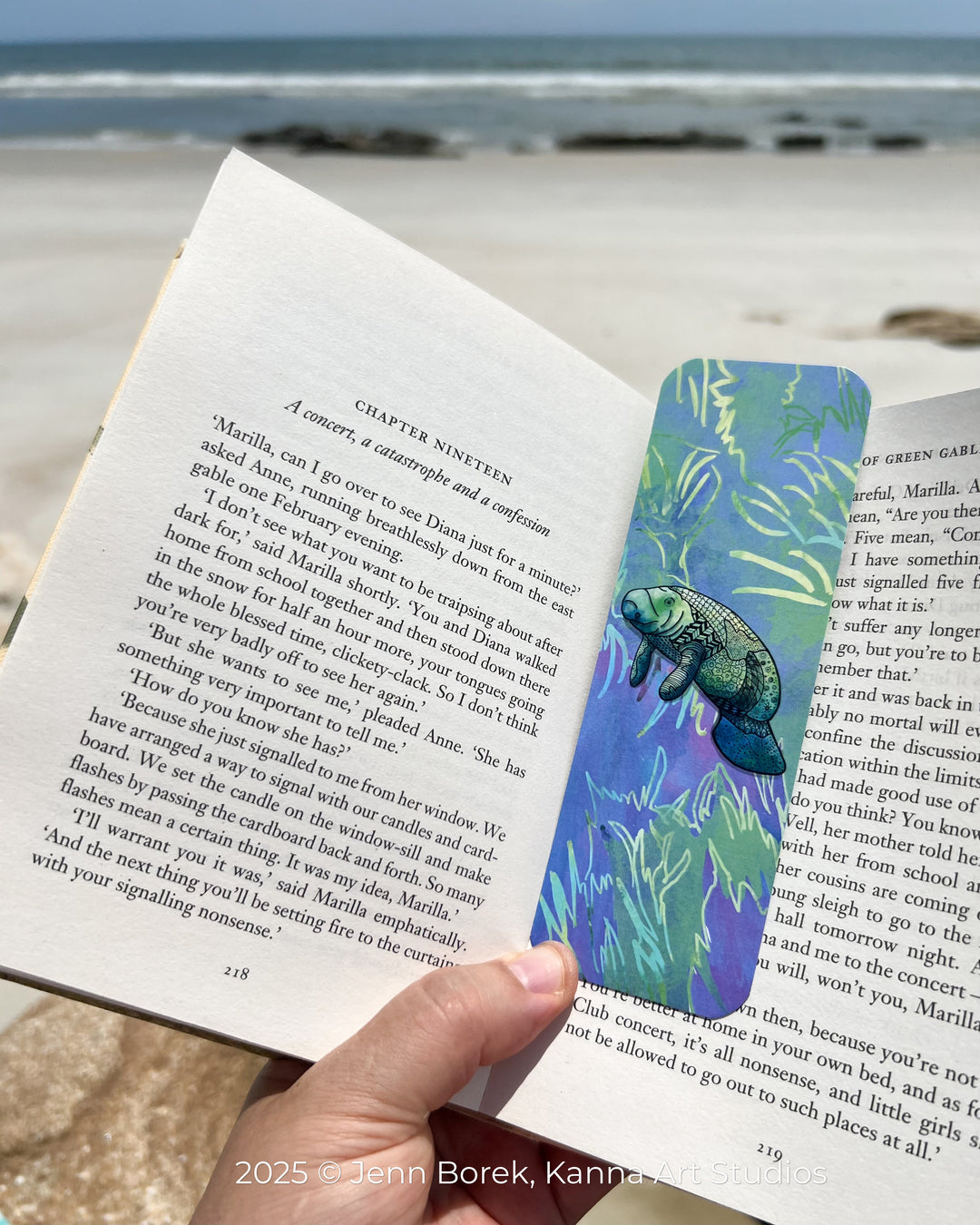 Manatee Bookmark 2x6 | Ocean and River Manatee Bookmark | Cute Manatee Book Mark for Readers, Students, Ocean Lovers Gift