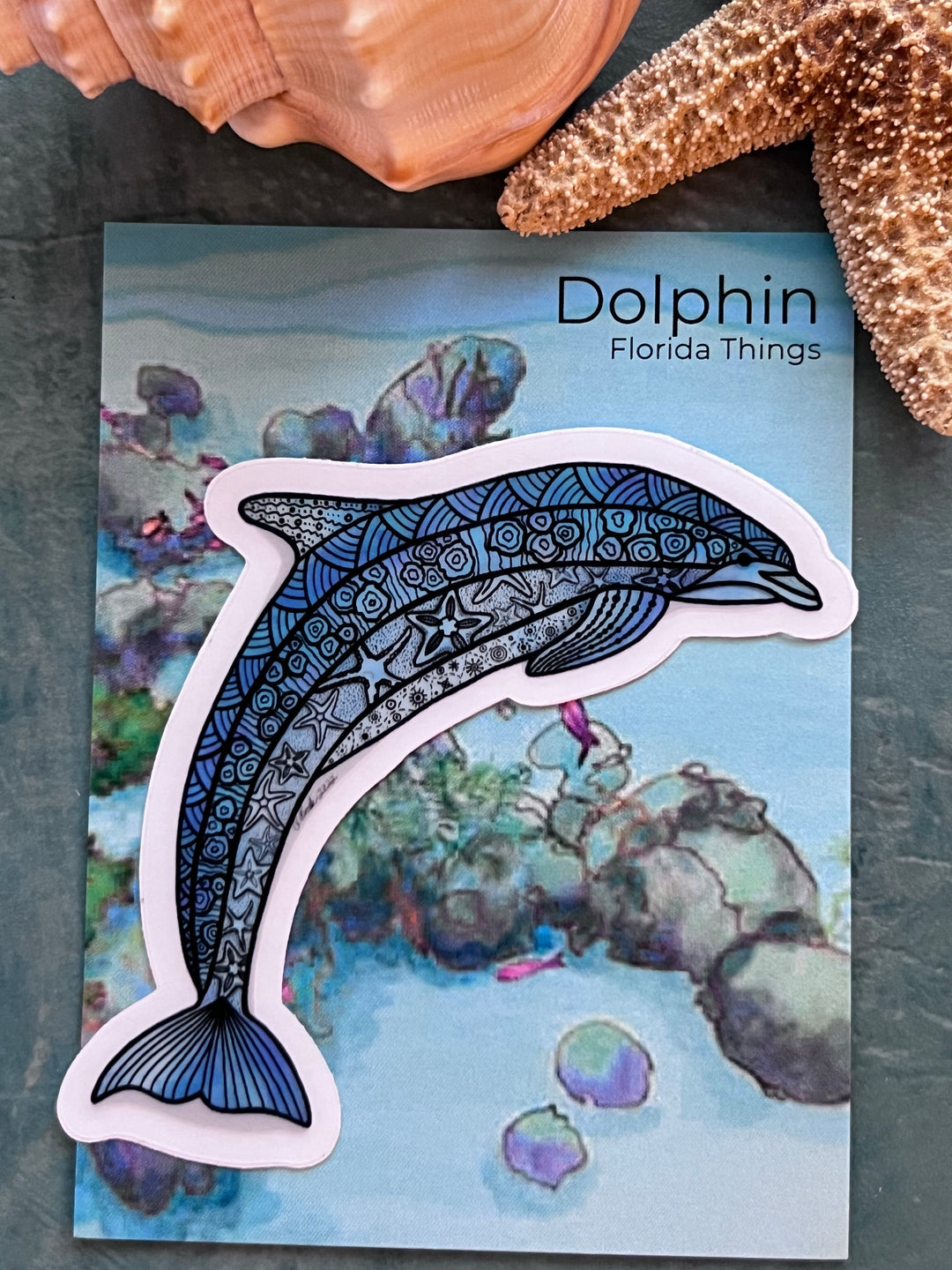 Dolphin Stickers 2" or 3" | Cute Ocean Dolphin Vinyl Sticker | Clear, Blue, Waterproof Dolphin Decal for Laptop, Water Bottle, Journal, Gift for Ocean Lovers
