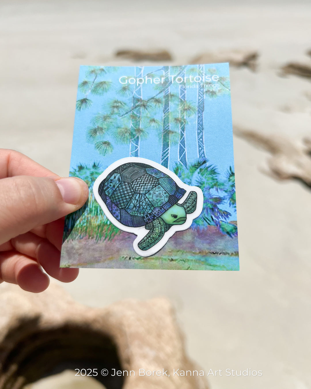 Gopher Tortoise | Stickers 2" or 3" | Gopher Tortoise Vinyl Sticker | Clear, Gopher Tortoise Decal for Laptop, Water Bottle, Journal, Gift for Ocean Lovers