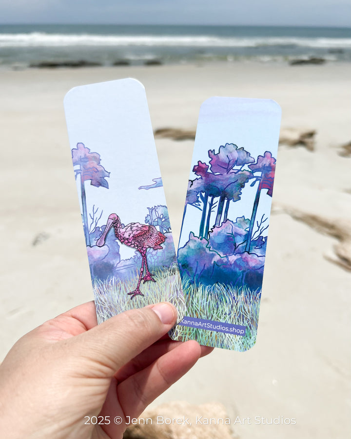 Spoonbill | Bookmark 2x6 | Ocean Spoonbill Bookmark | Cute Spoonbill Book Mark for Readers, Students, Ocean Lovers Gift