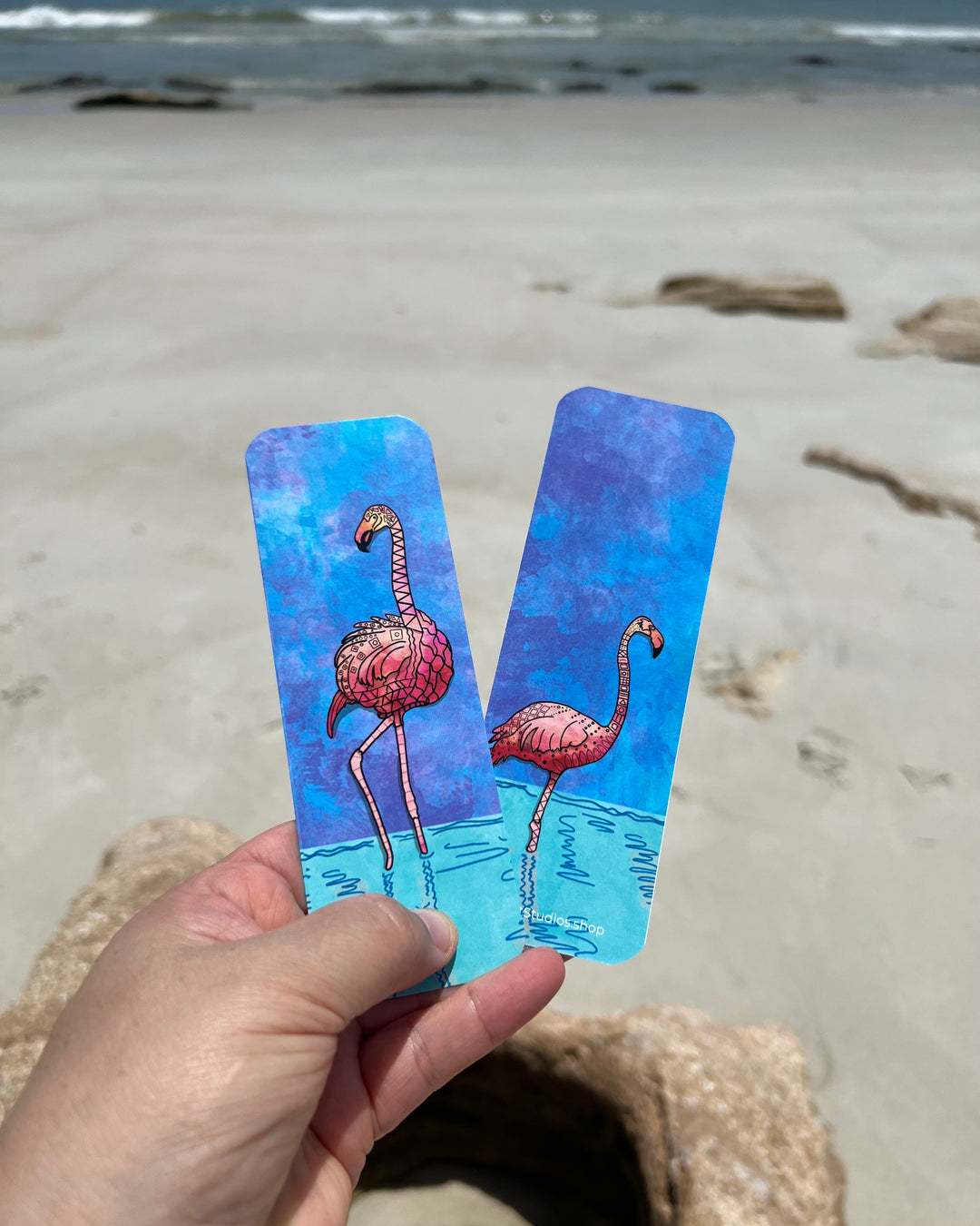 Flamingos Bookmark 2x6 | Ocean Flamingos Bookmark | Cute Flamingos Book Mark for Readers, Students, Ocean Lovers Gift
