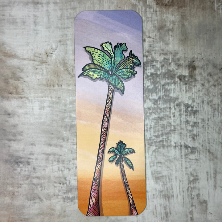 Bookmark - Palm Trees - Green, Brown - 2x6"
