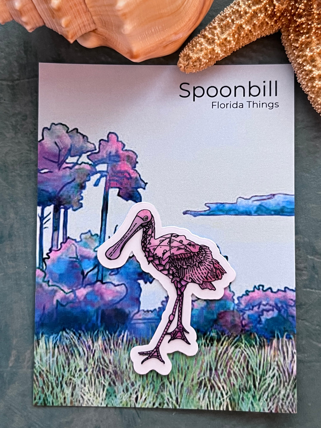 Spoonbill | Stickers 2" or 3" | Cute Ocean Spoonbill Vinyl Sticker | Clear, Blue, Waterproof Spoonbill Decal for Laptop, Water Bottle, Journal, Gift for Ocean Lovers
