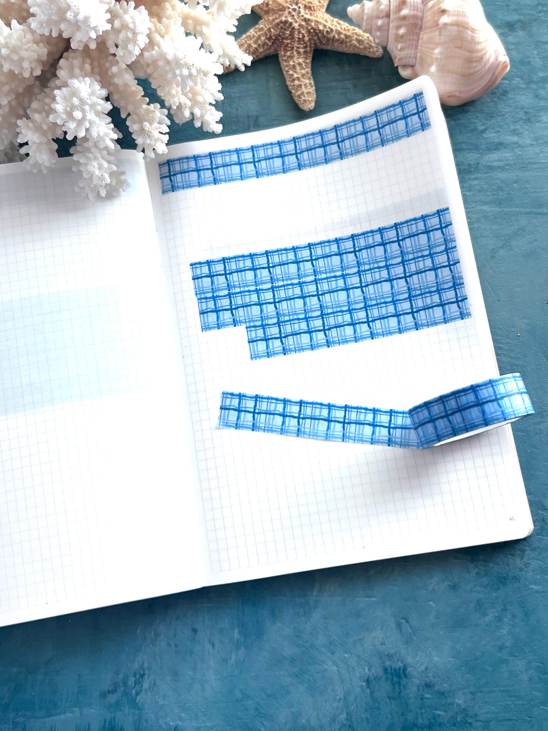 Washi Tape Wavy Plaid | 15mm Hand-Drawn Plaid Washi Tape | Colorful Journal, Planner & Scrapbook Tape | Pink, Orange, Green, Turquoise, Blue, Purple