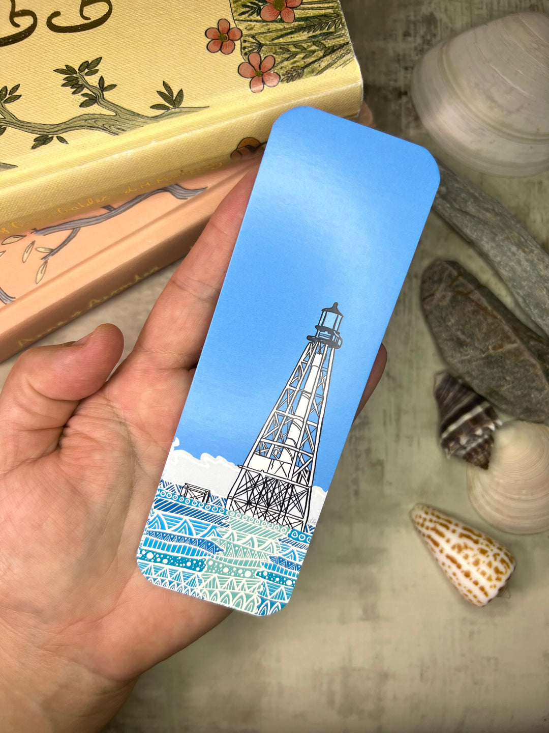 Alligator Reef Lighthouse | Bookmark 2x6 | Alligator Reef Lighthouse Bookmark | Alligator Reef Lighthouse Book Mark for Readers, Students, Ocean Lovers Gift
