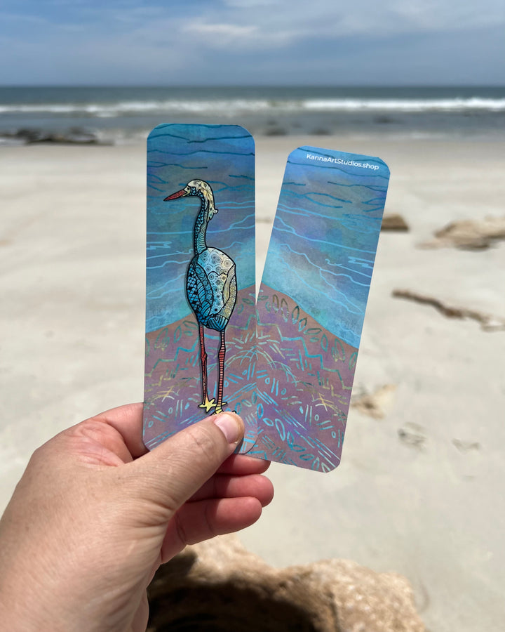 Snowy Egret | Bookmark 2x6 | Shore Bird Snowy Egret Bookmark | Snowy Egret Book Mark for Readers, Students, Ocean Lovers Gift