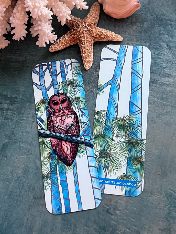 Barred Owl | Bookmark 2x6 | Barred Owl Bookmark | Barred Owl Book Mark for Readers, Students, Ocean Lovers Gift