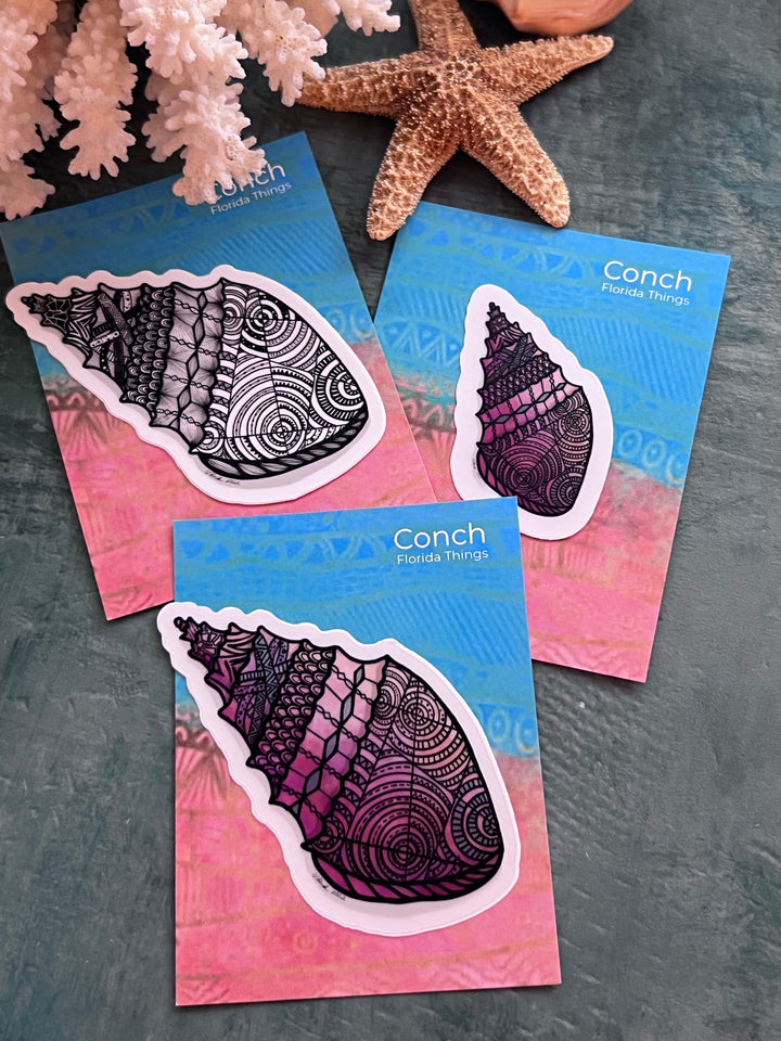 Conch | Stickers 3" | Cute Ocean Conch Vinyl Sticker | Black & White, Waterproof Conch Decal for Laptop, Water Bottle, Journal, Gift for Ocean Lovers (Copy)