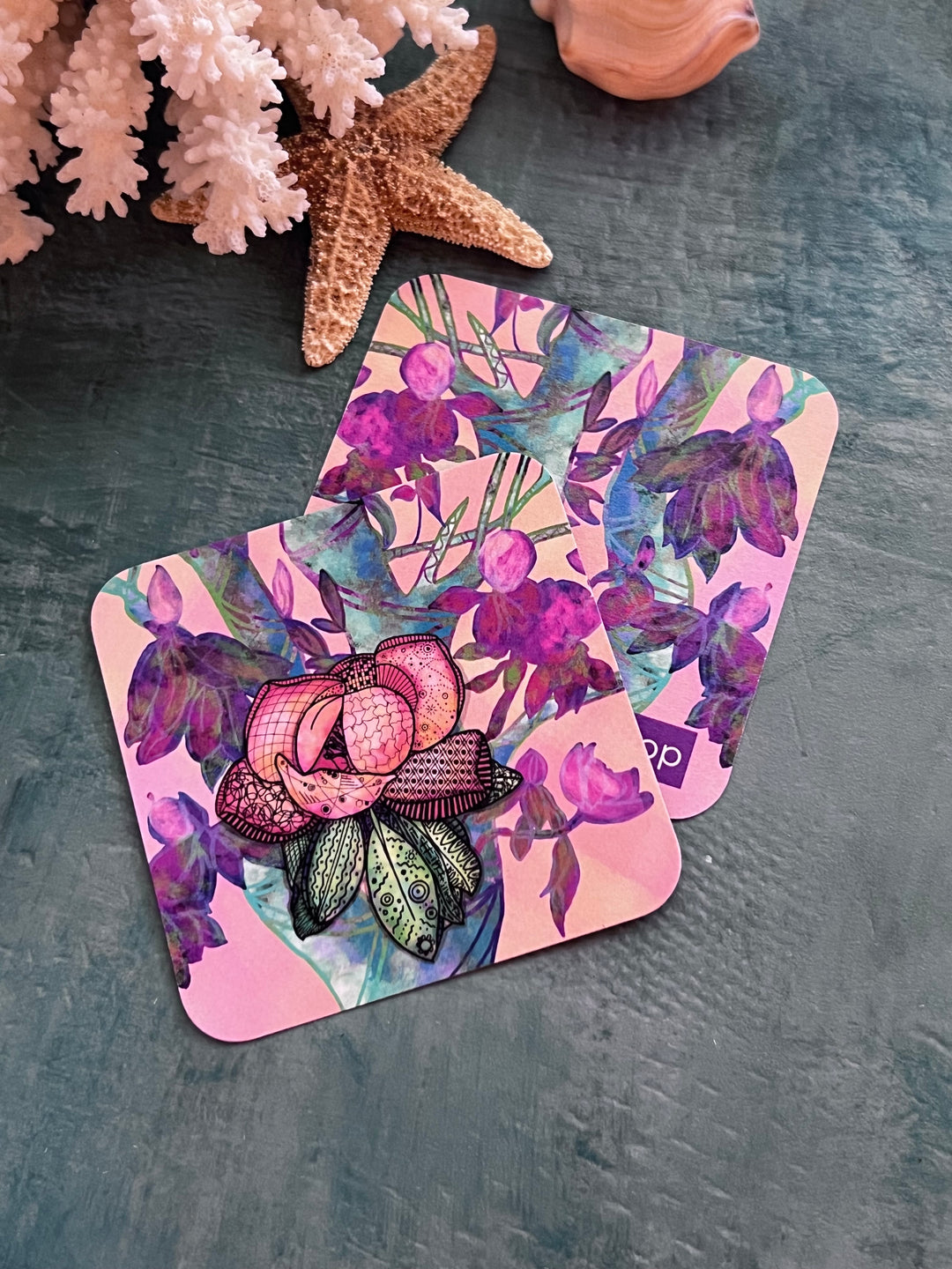 Magnolia 2 | Paper Coaster 3.5 X 3.5 | Magnolia 2 Paper Coaster | Magnolia 2 Coaster for journalers, Florida lovers, or Florida themed gathering