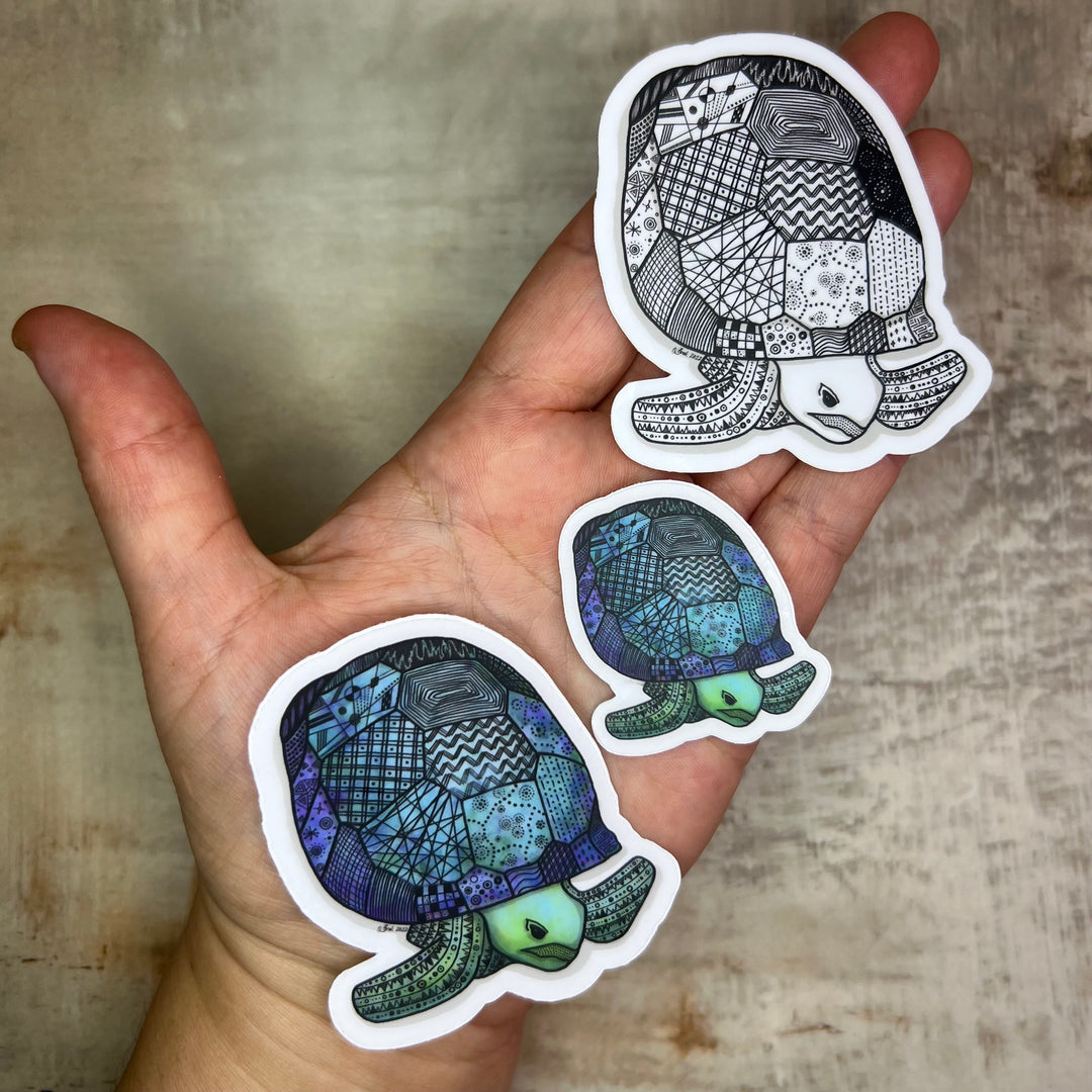 Sticker - Gopher Tortoise - Green, Purple, Blue - Clear Background - 3" or 2"