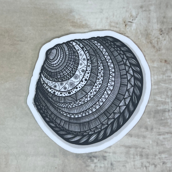 Sticker - Buttercup Lucine - Black & White - White Background - 3"