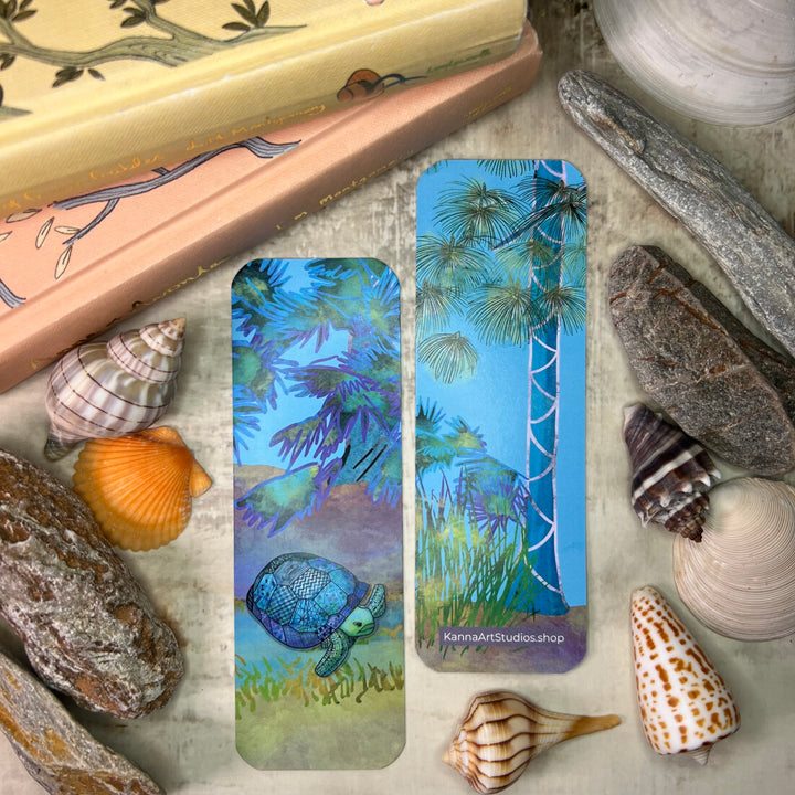 Bookmark - Gopher Tortoise - Blue, Purple - 2x6"