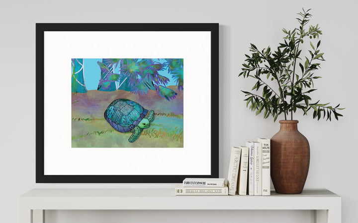 Gopher Tortoise | Art Print 8 x 10 | Gopher Tortoise Wall Art | Gopher Tortoise Illustration, Coastal Beach Decor