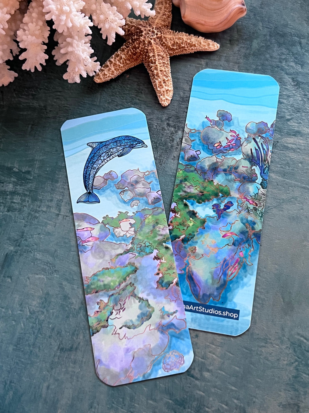 Dolphin 2x6 | Ocean Animal Bookmark | Cute Turtle Book Mark for Readers, Students, Ocean Lovers Gift (Copy)